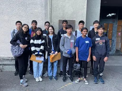 Club members gathered outside before an event