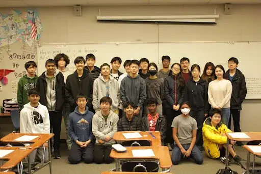 Full Math Club group photo in the classroom