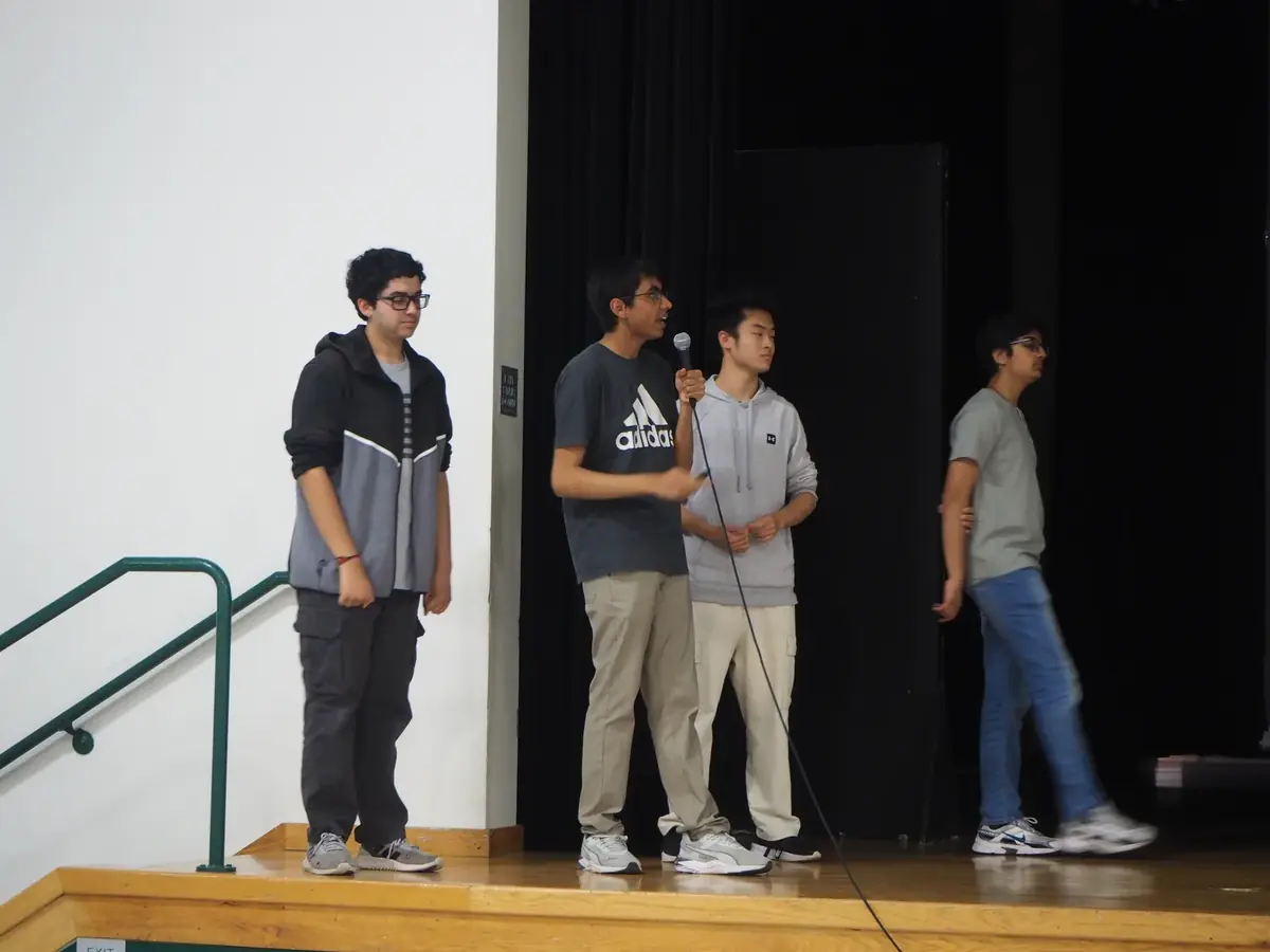 Trophy presentations on stage