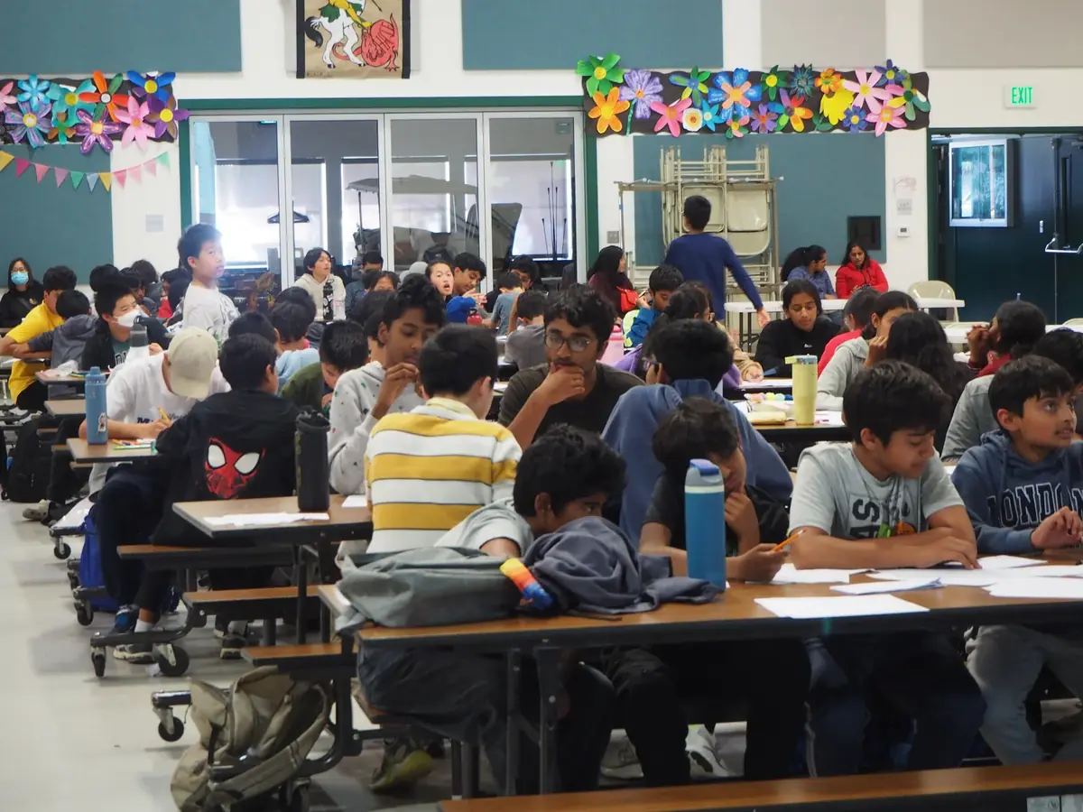 Students heading to the next classroom